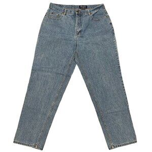 Eddie Bauer Womens Denim Jeans Straight Leg High Rise Cotton Blue Size 18